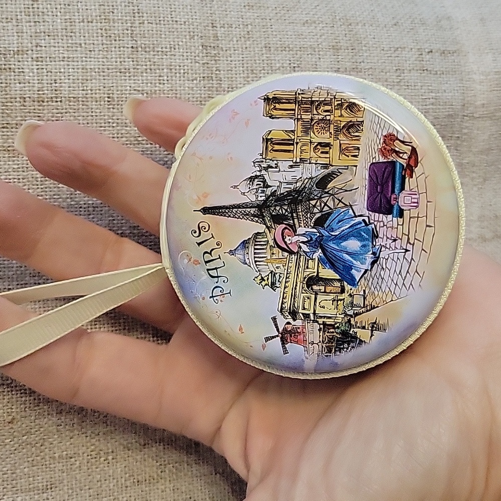 Paris Themed Travel Tin Hard Zippered Case